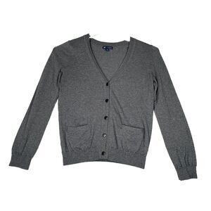 Gap Sweater Women Small Gray Cardigan Casual Office Neutral‎ Minimalist Preppy